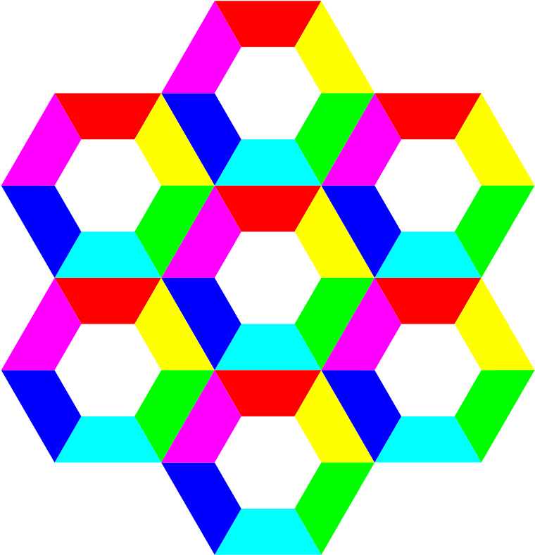 A Colorful Hexagons On A Black Background