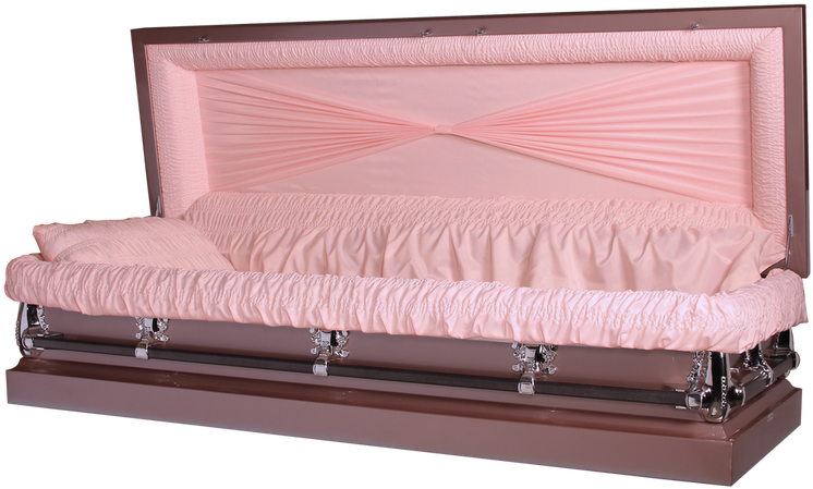 A Pink Casket With A Pink Cover