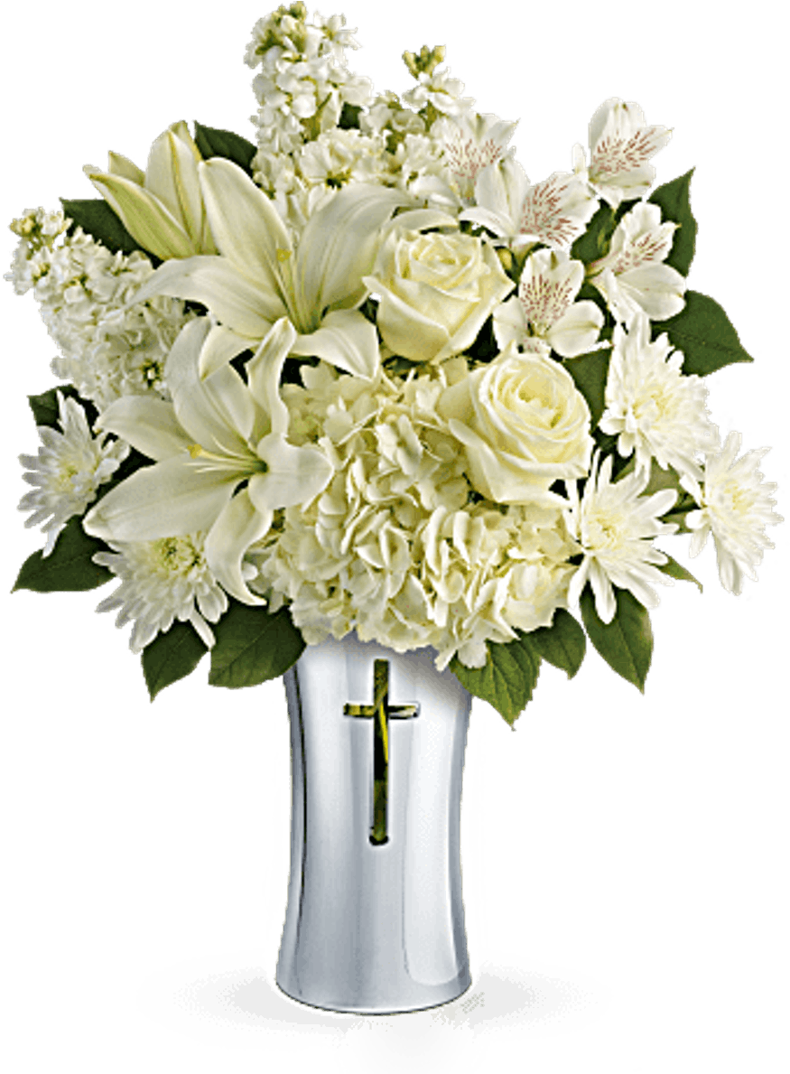 A White Vase With Flowers