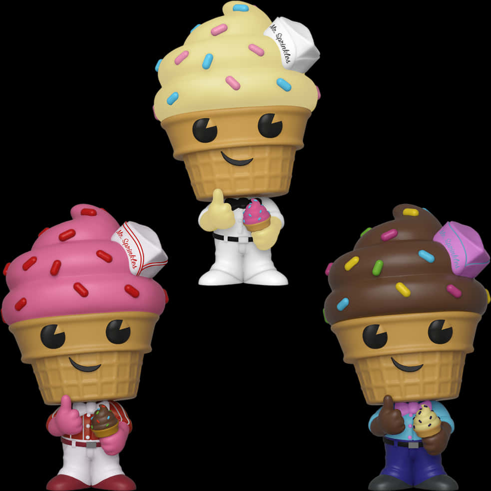 A Group Of Ice Cream Characters