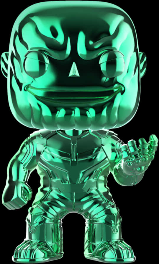 A Green Toy Figure With A Black Background