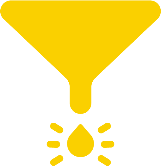 A Yellow Triangle With A Drop Of Water Coming Out Of It