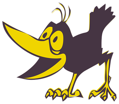 A Cartoon Bird With A Yellow Beak