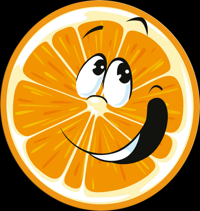 A Cartoon Orange With A Smile