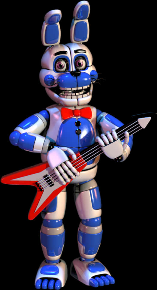 A Toy Animal Holding A Guitar