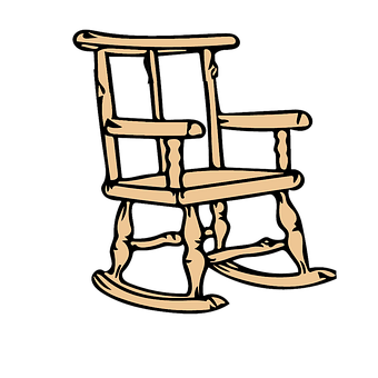 A Rocking Chair On A Black Background