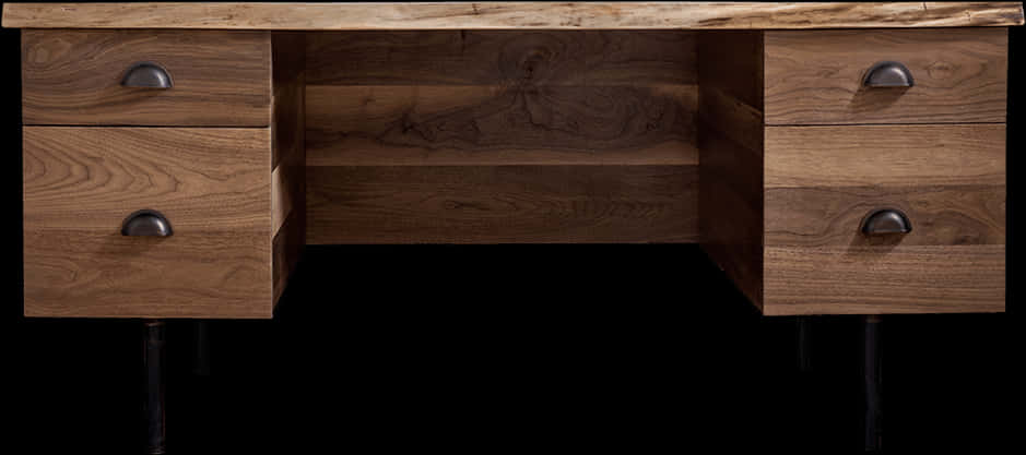 A Wooden Table With A Black Background