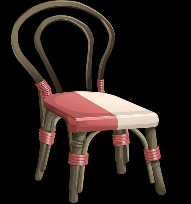 A Chair With A Pink Cushion