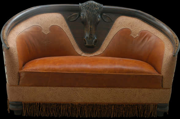 Cow Head On Leather Furniture