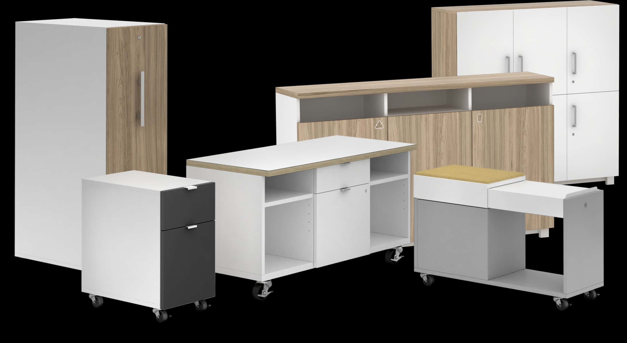A Group Of Office Furniture