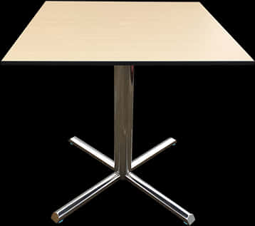 A Table With A Metal Base