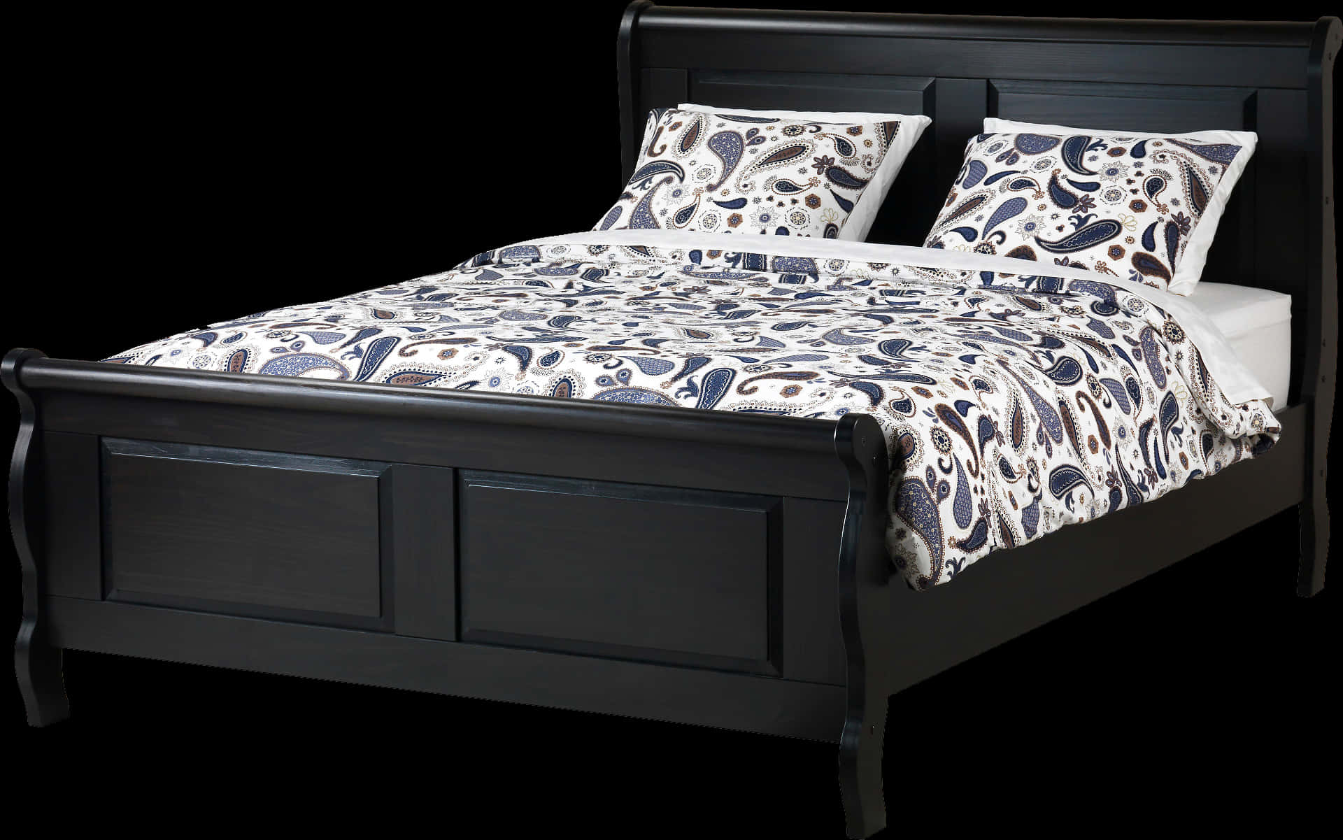 A Bed With A Black Frame