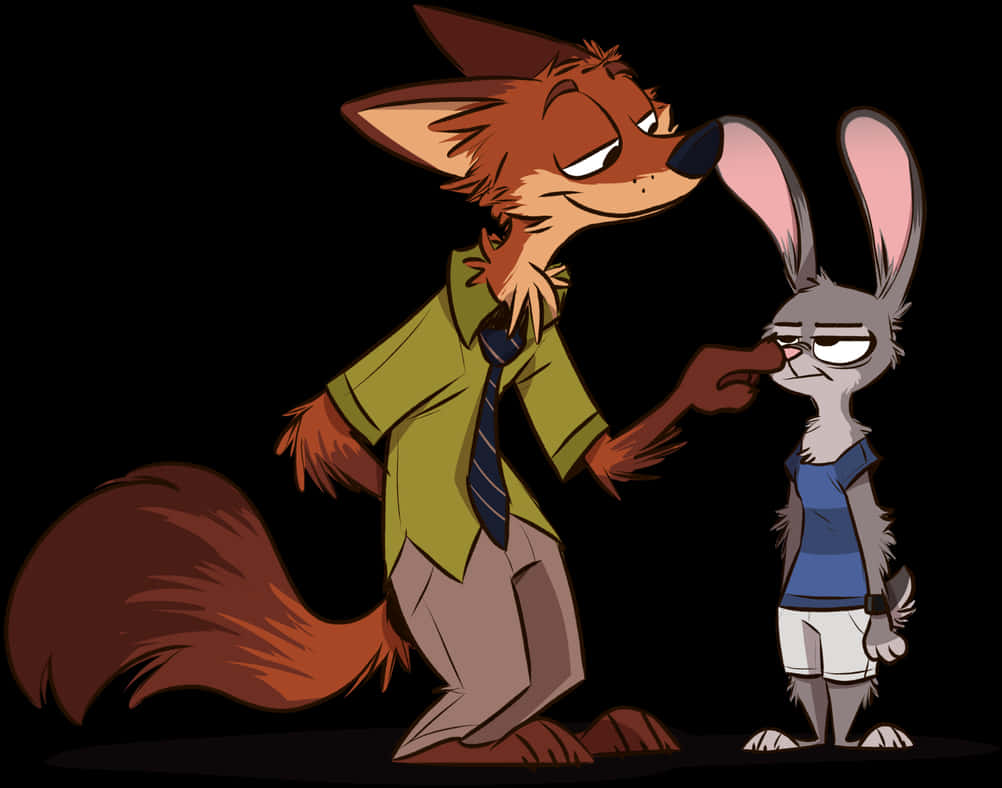 Cartoon Of A Fox And A Rabbit
