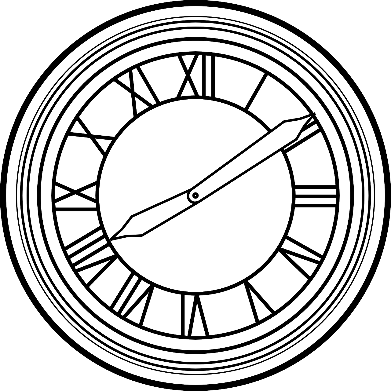 A White Clock With A Black Background