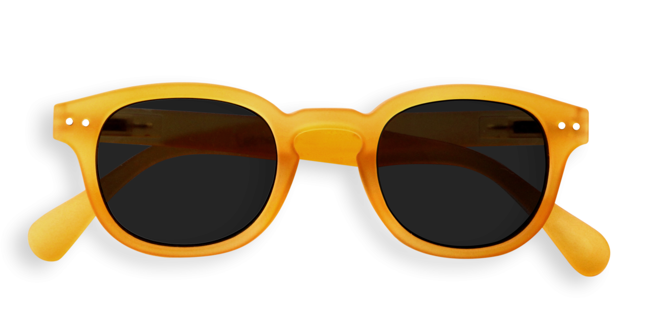 A Yellow Sunglasses With Black Lenses