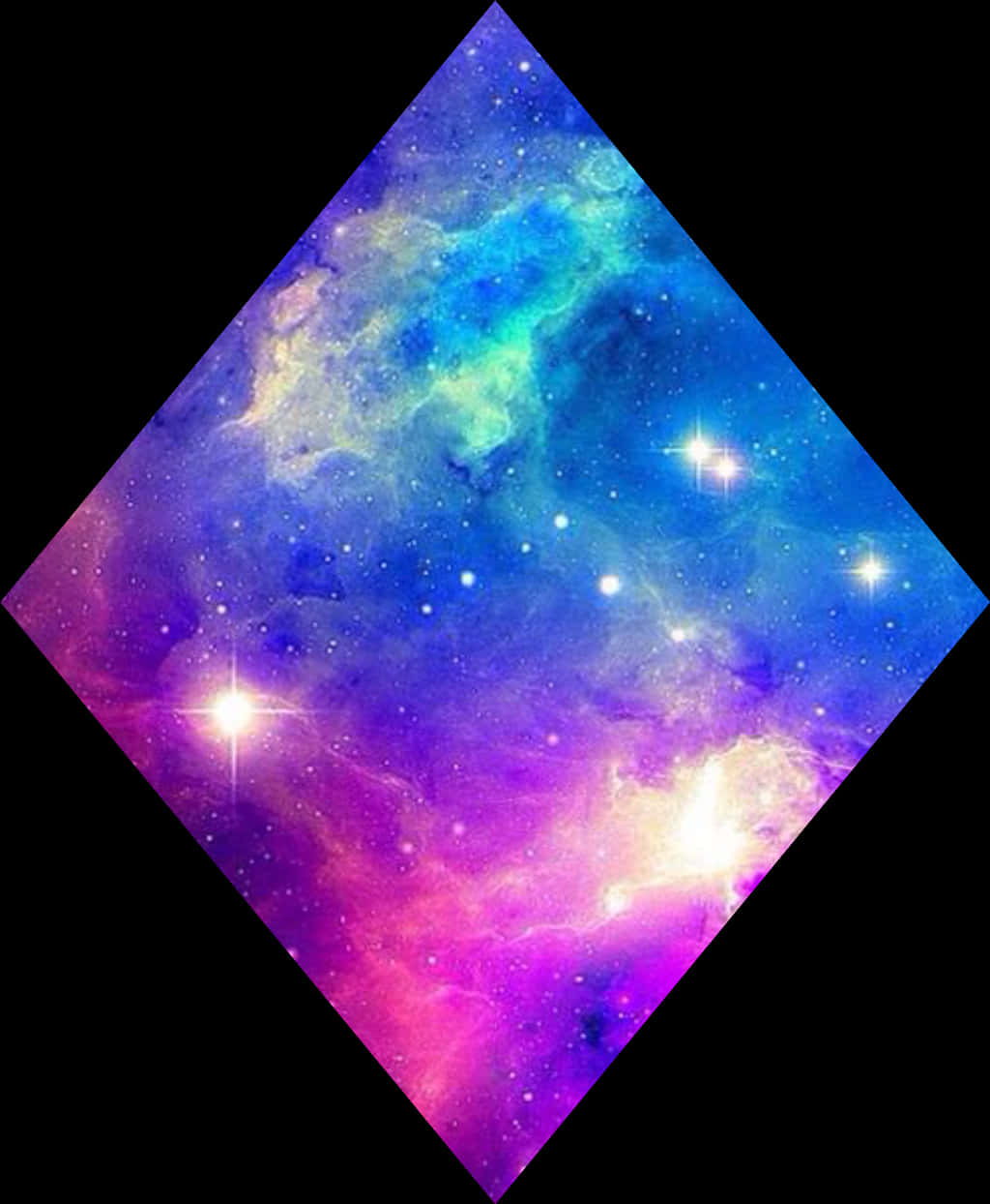 A Diamond Shaped Image Of Stars And Nebula