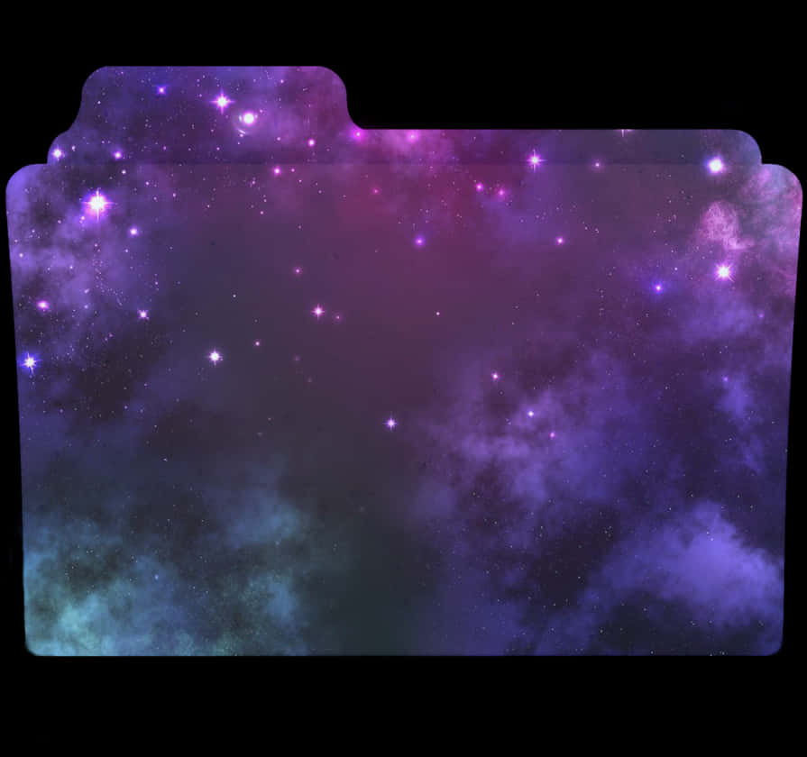 A Purple And Blue File Folder With Stars In The Sky