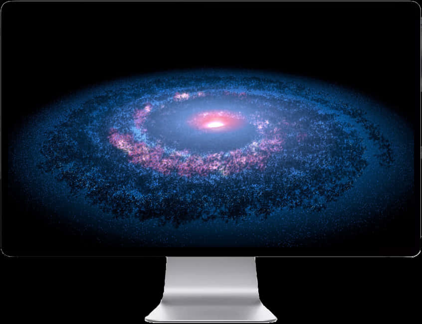 A Computer Monitor With A Spiral Of Light