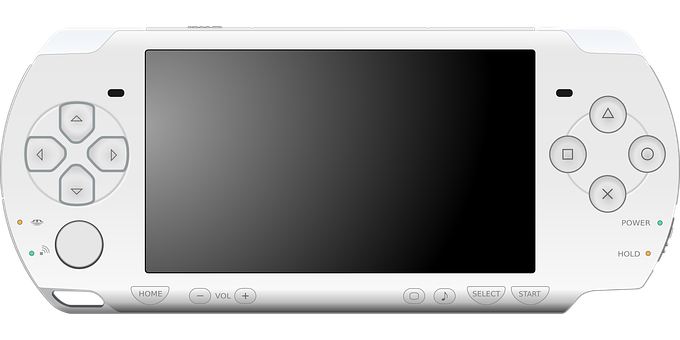 A White Rectangular Device With A Black Screen