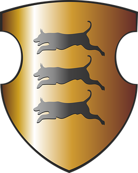 A Shield With Dogs On It