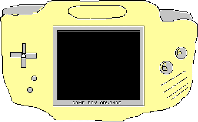 A Yellow And Grey Rectangular Object With A Black Screen