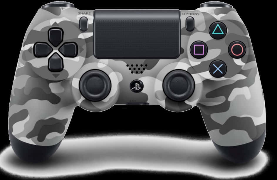 A Video Game Controller With A Camouflage Pattern