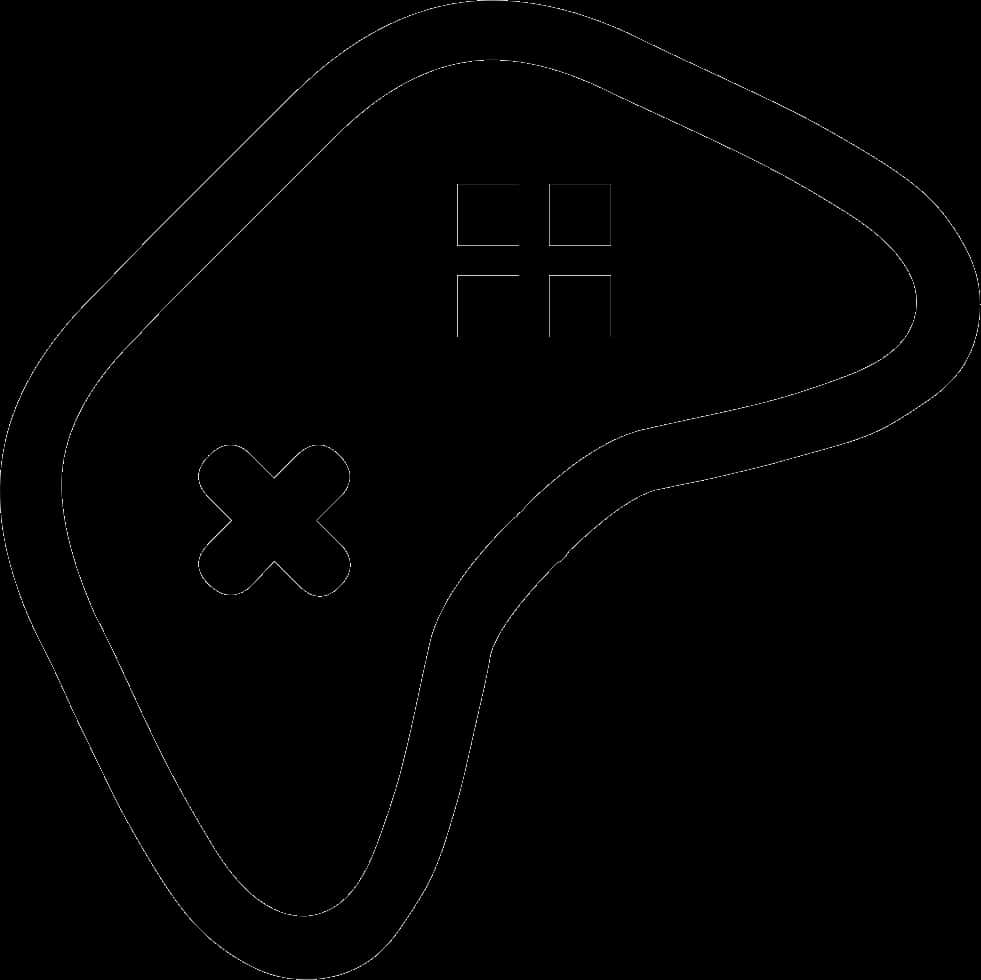 A Black Outline Of A Game Controller