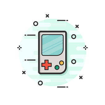 A Cartoon Of A Game Console