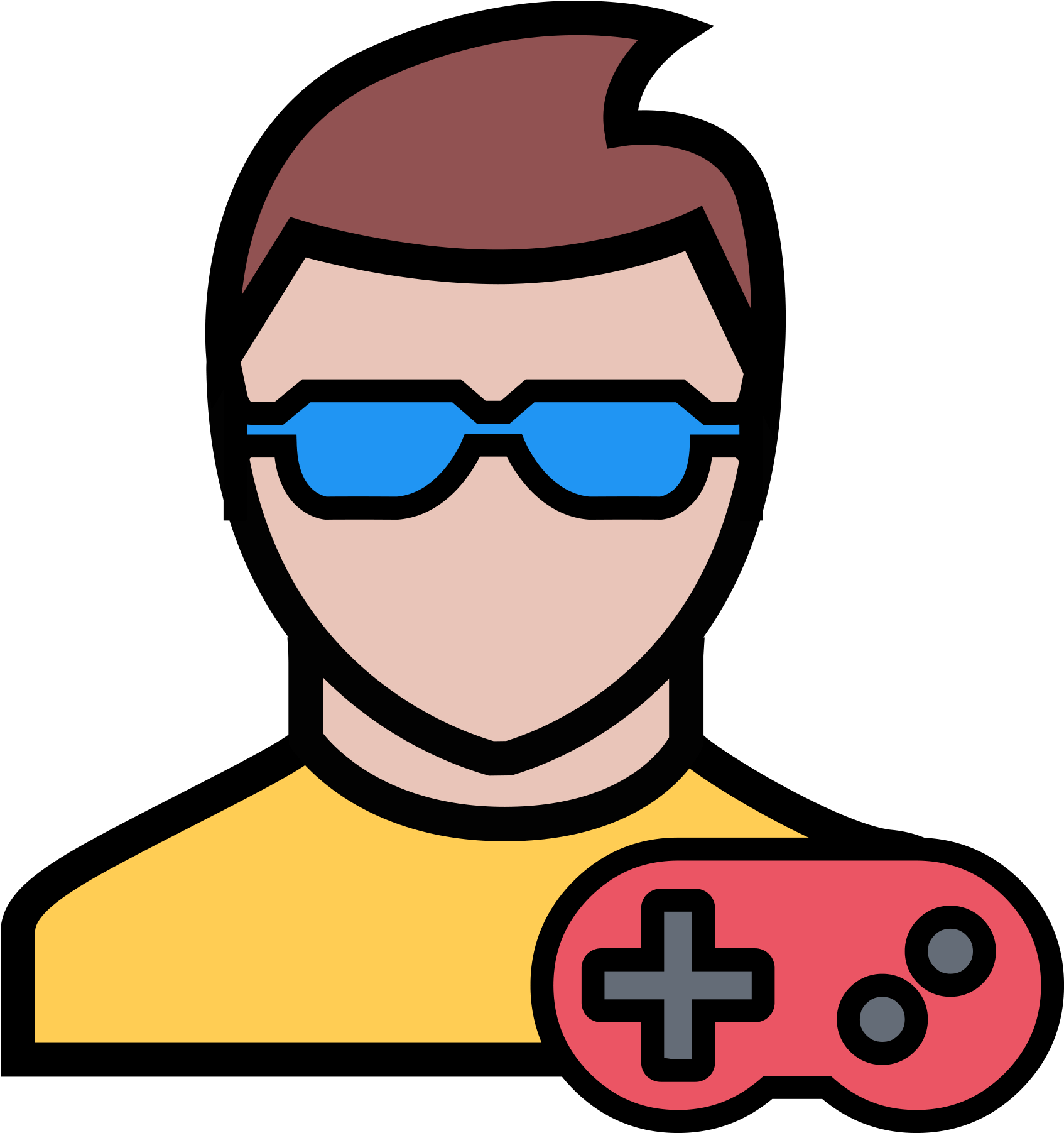 A Man Wearing Sunglasses And A Game Controller