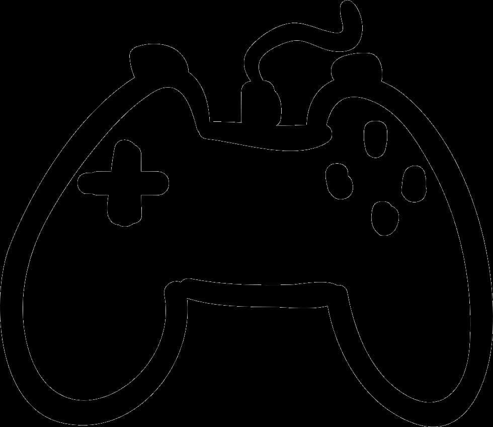 A Black And White Outline Of A Game Controller