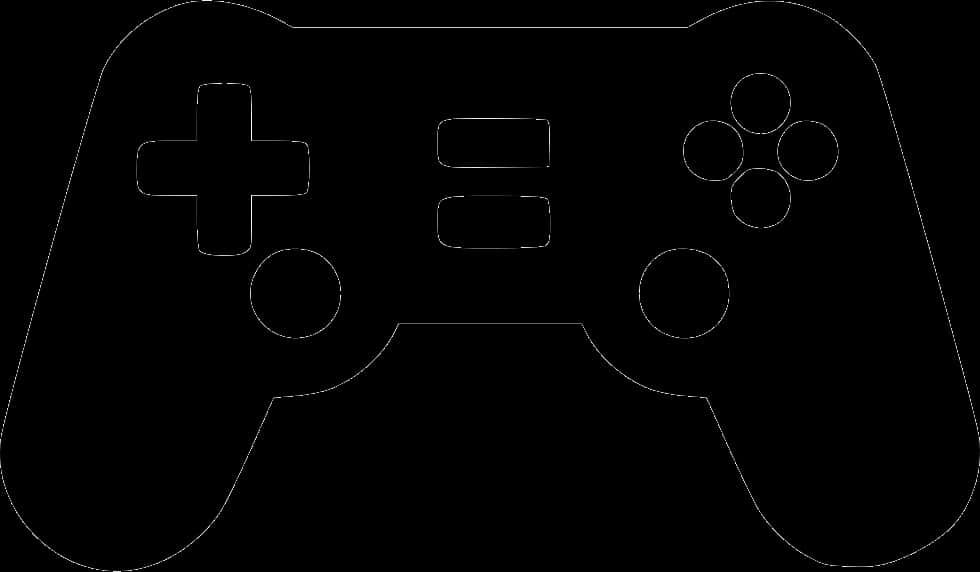 A Black And White Outline Of A Video Game Controller