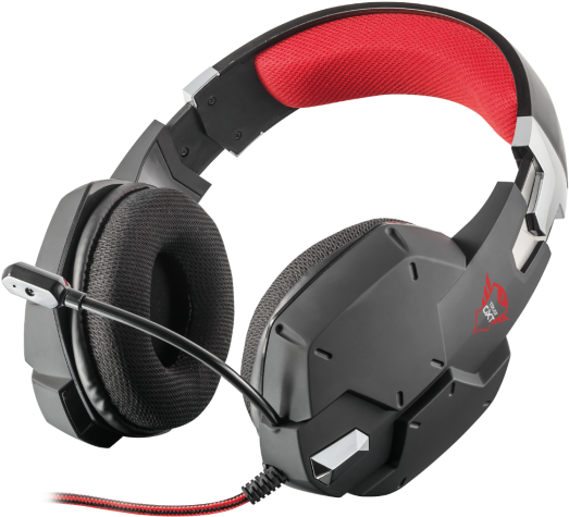 A Black And Red Headphones With A Cord