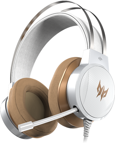 A White And Brown Headphones