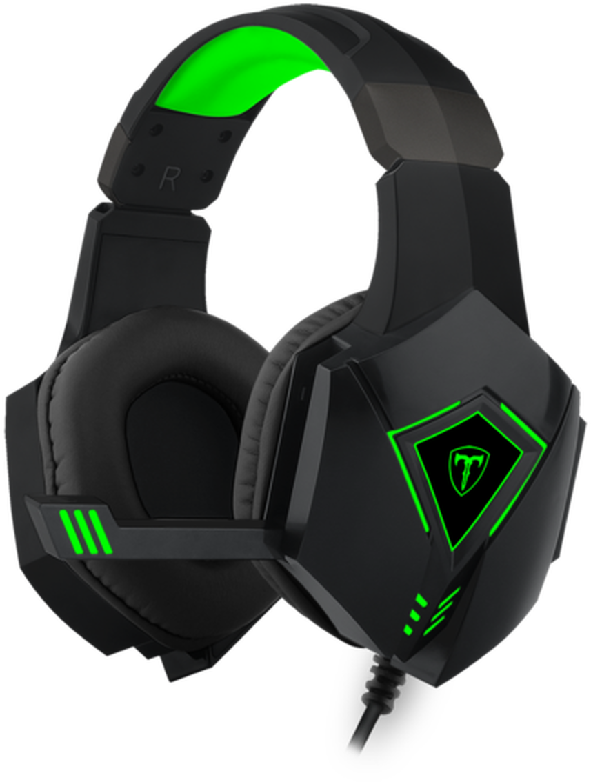 A Black And Green Headphones