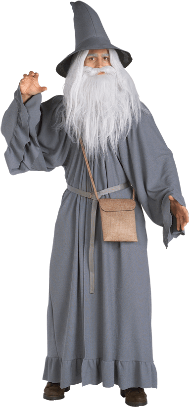 A Man Wearing A Robe And A Bag