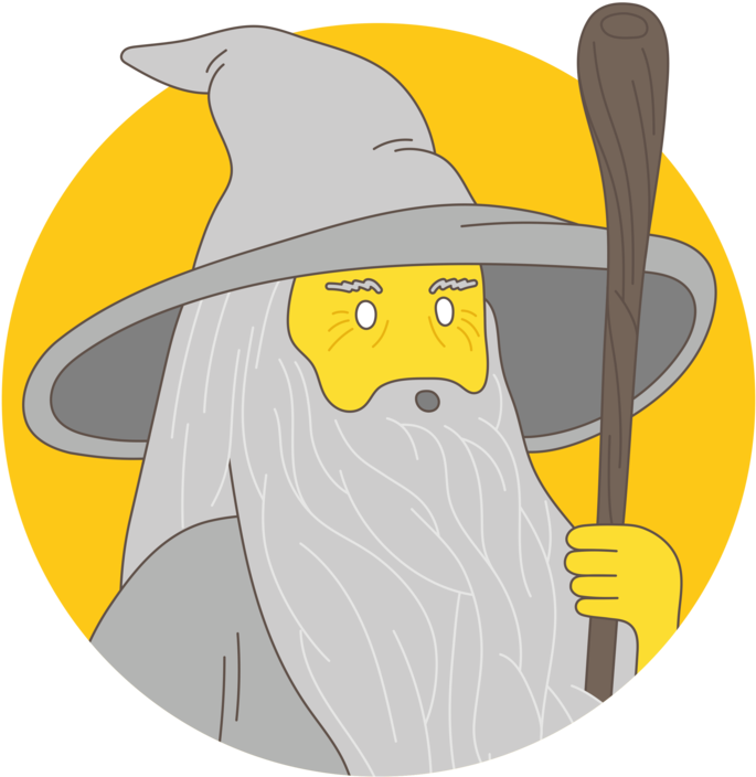 A Cartoon Of A Wizard Holding A Stick