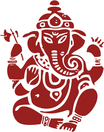 A Red Outline Of An Elephant