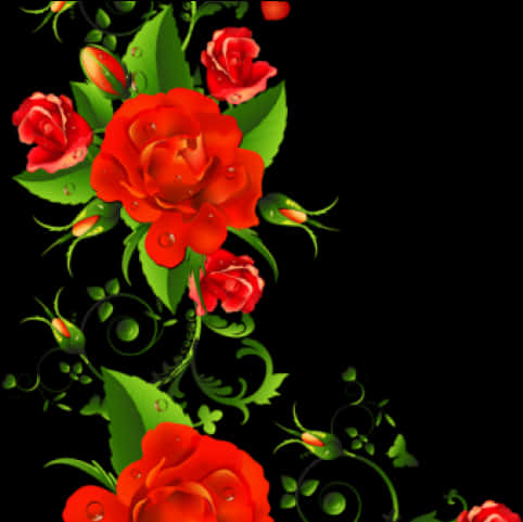 Garden Rose Flowers Design