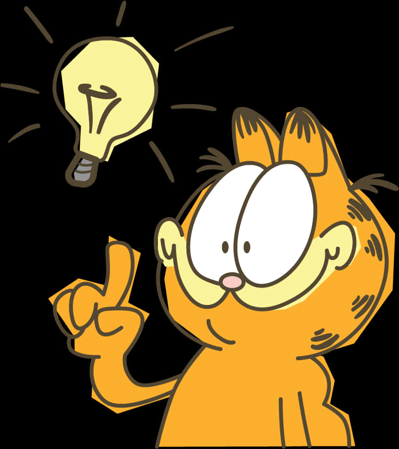 Garfield With Light Bulb Idea Clip Art