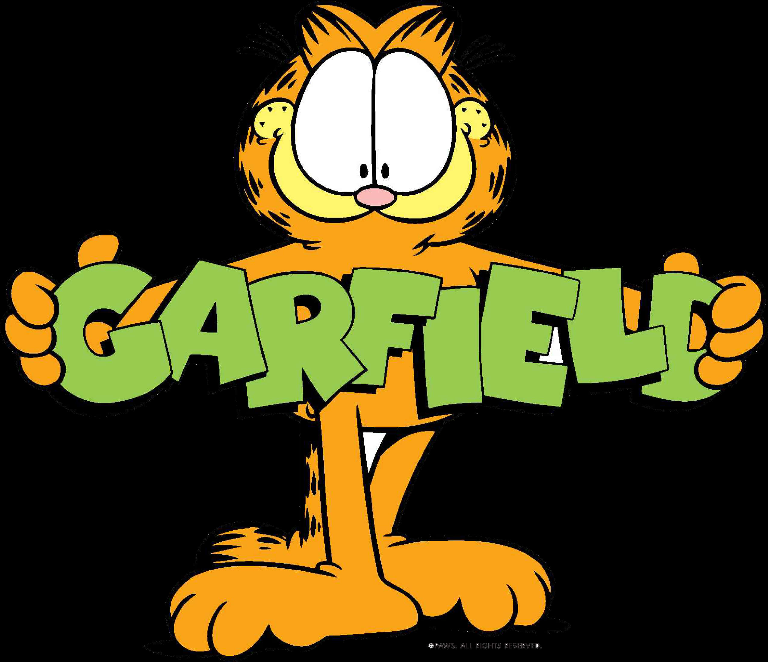 Garfield Holding His Name