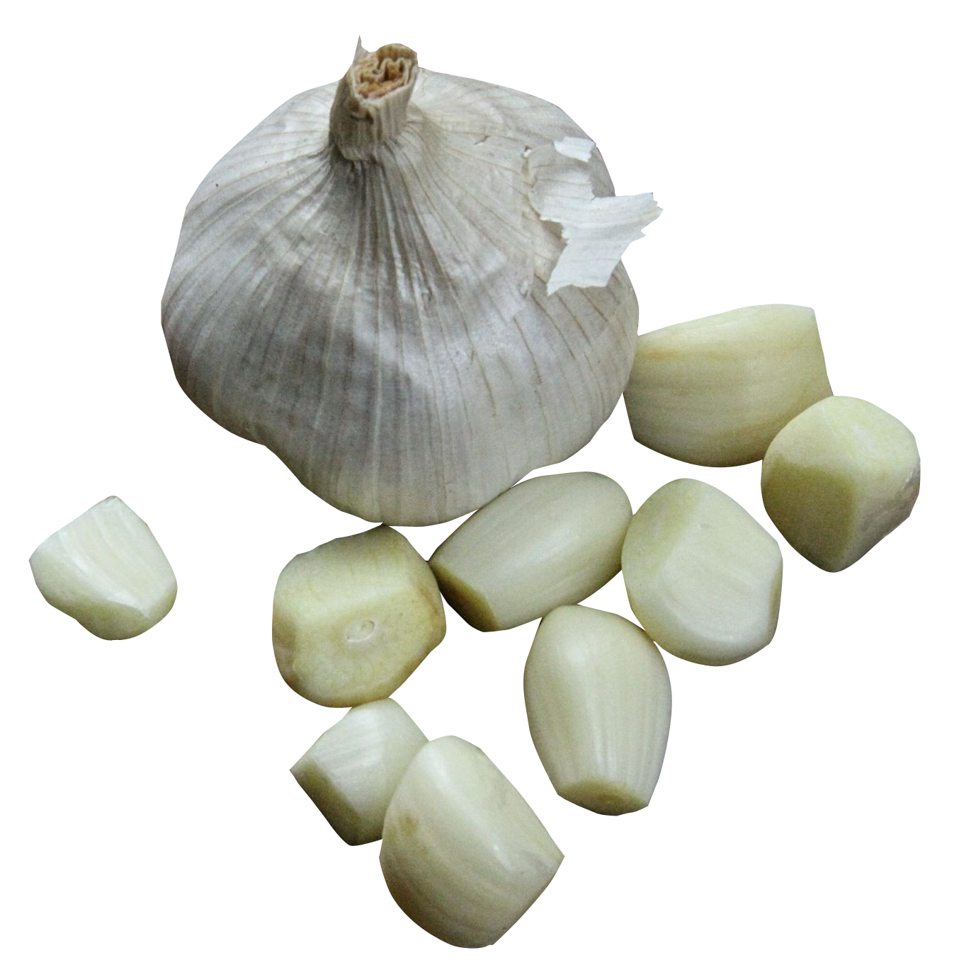 A Group Of Peeled Garlic