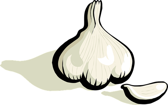 A Garlic Clove With A Black Background