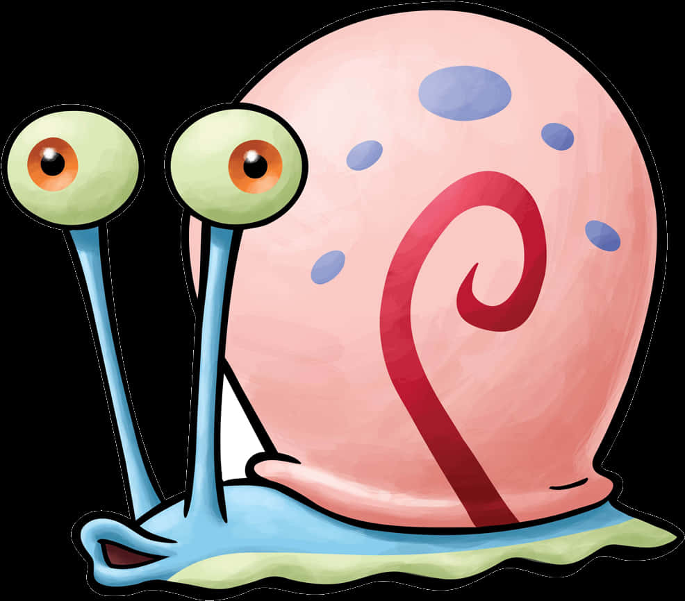 Cartoon Snail With Big Eyes