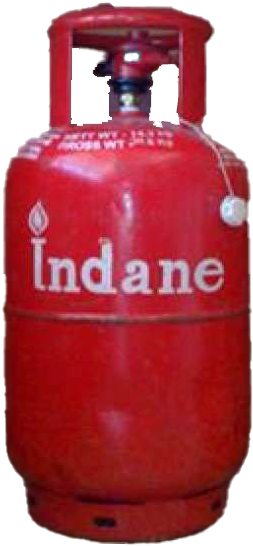 A Red Cylinder With White Text