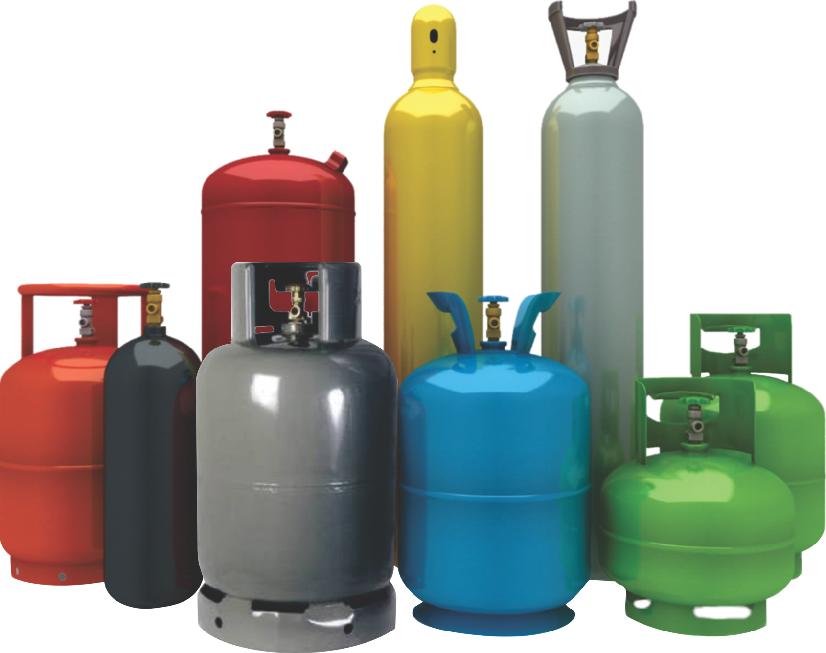 A Group Of Different Colored Cylinders