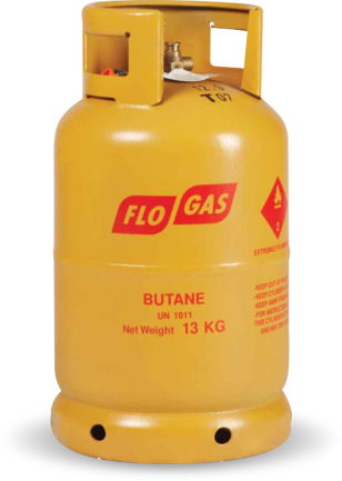 A Yellow Gas Cylinder With Red Text