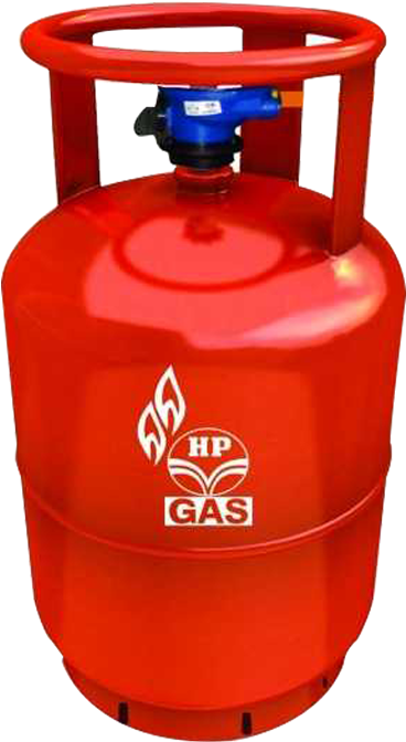 A Red Gas Cylinder With Two Handles