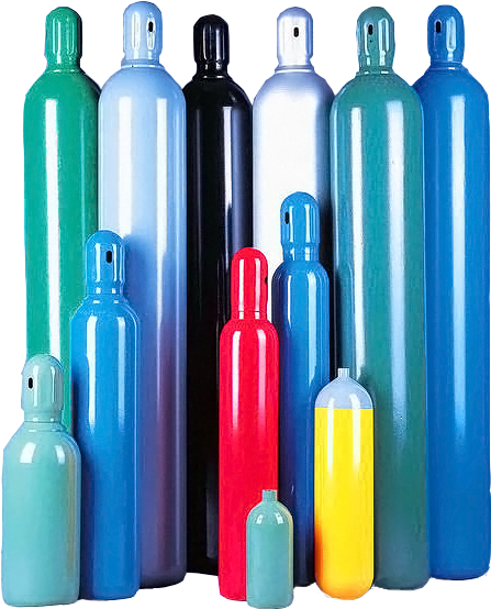 A Group Of Cylinders With Different Colors