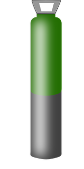 A Green And Grey Cylindrical Object