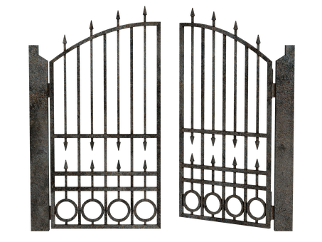 A Gate With A Black Background